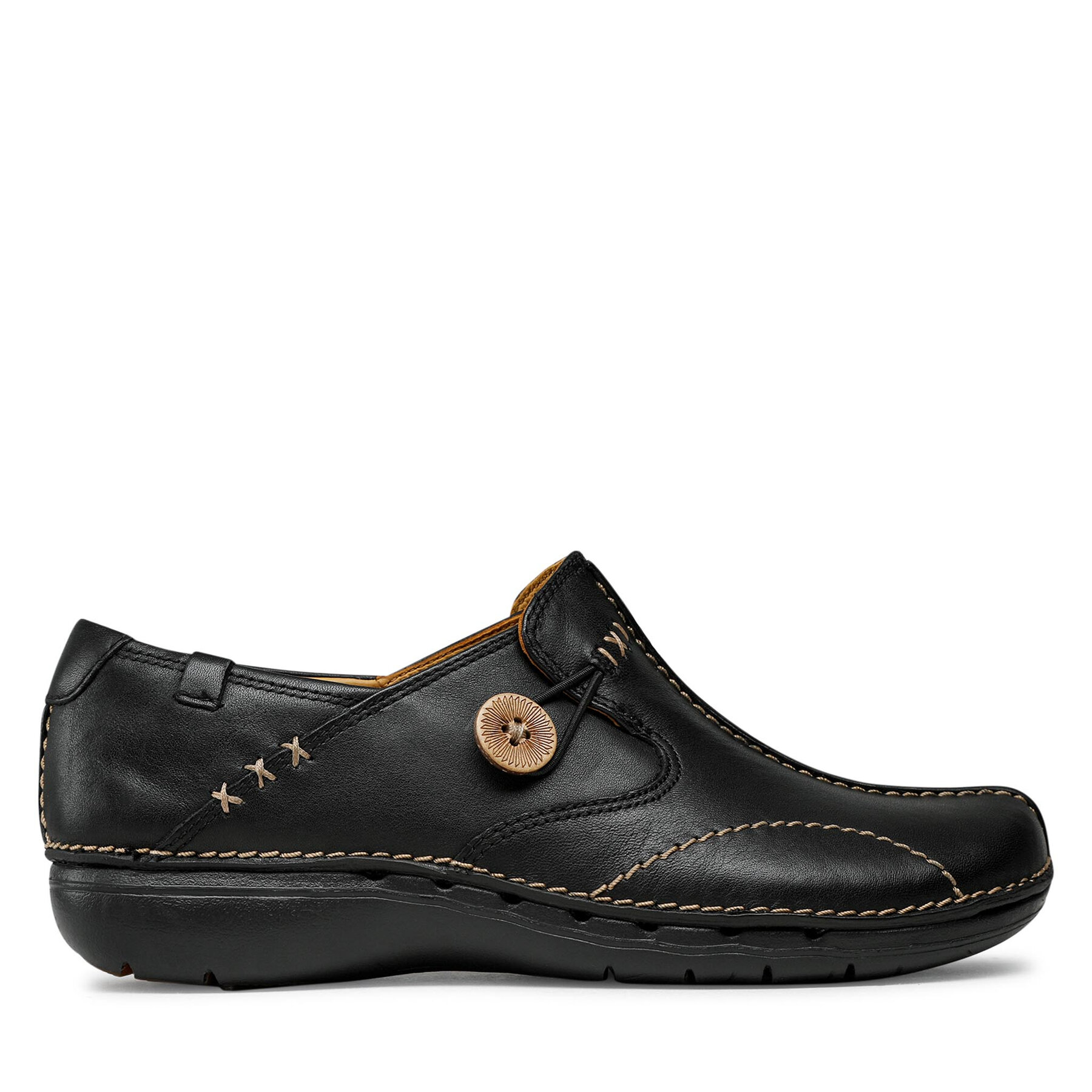 Halbschuhe Clarks Un Loop 203128374 Black Leather von Clarks