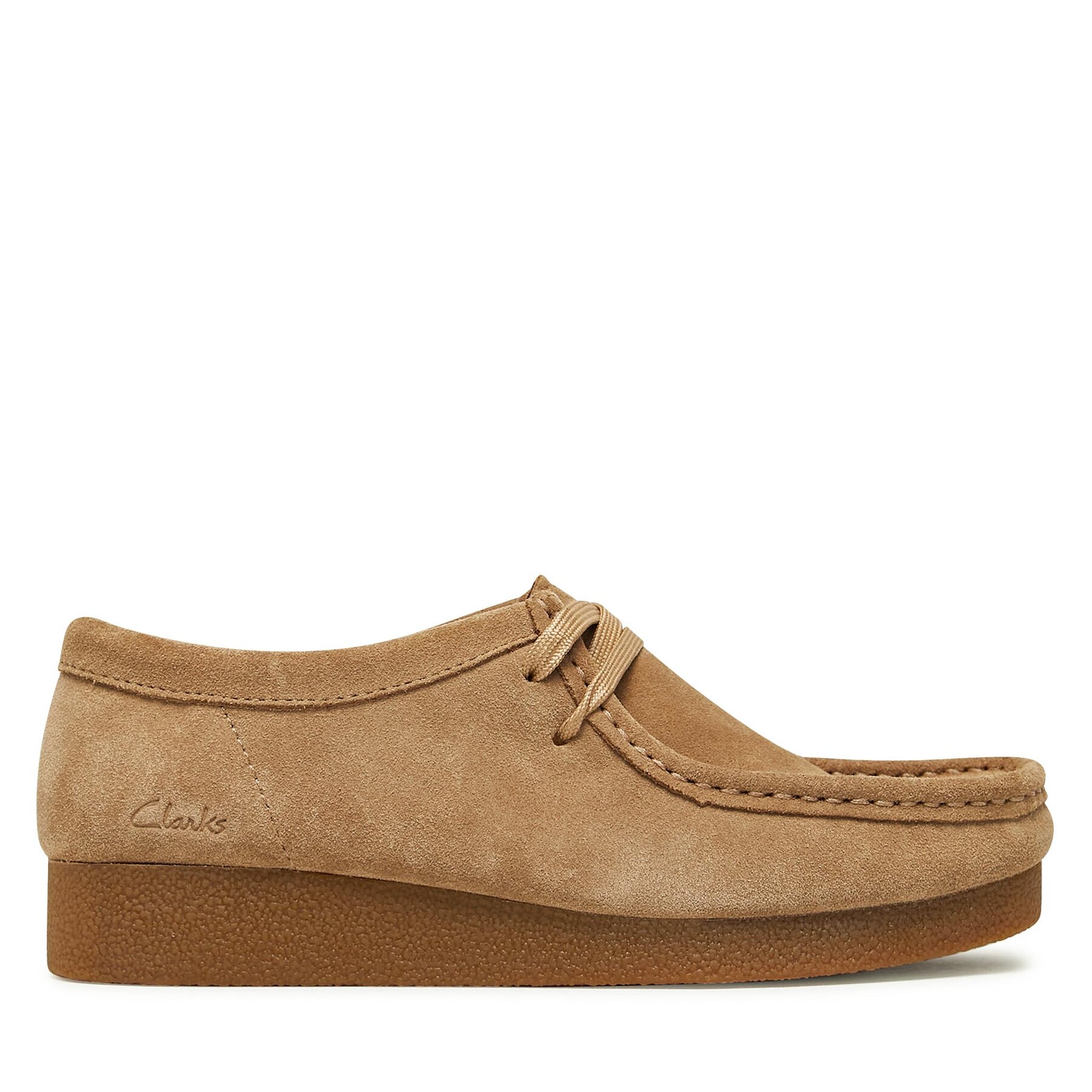 Halbschuhe Clarks WallabeeEvoSh 261747474 Dark Sand Suede von Clarks