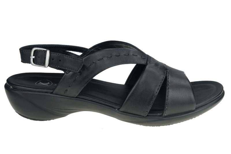 Open Plan2 - Leder Sandale Damen Schwarz 39.5 von Clarks