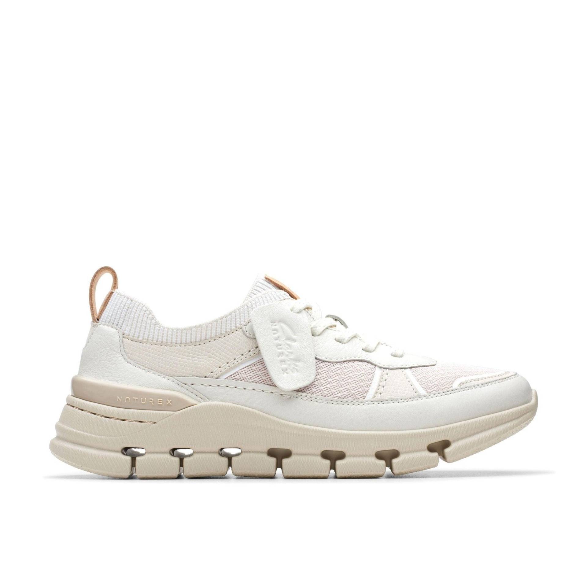 Nature X Cove - Leder Sneaker Damen Offwhite 37.5 von Clarks