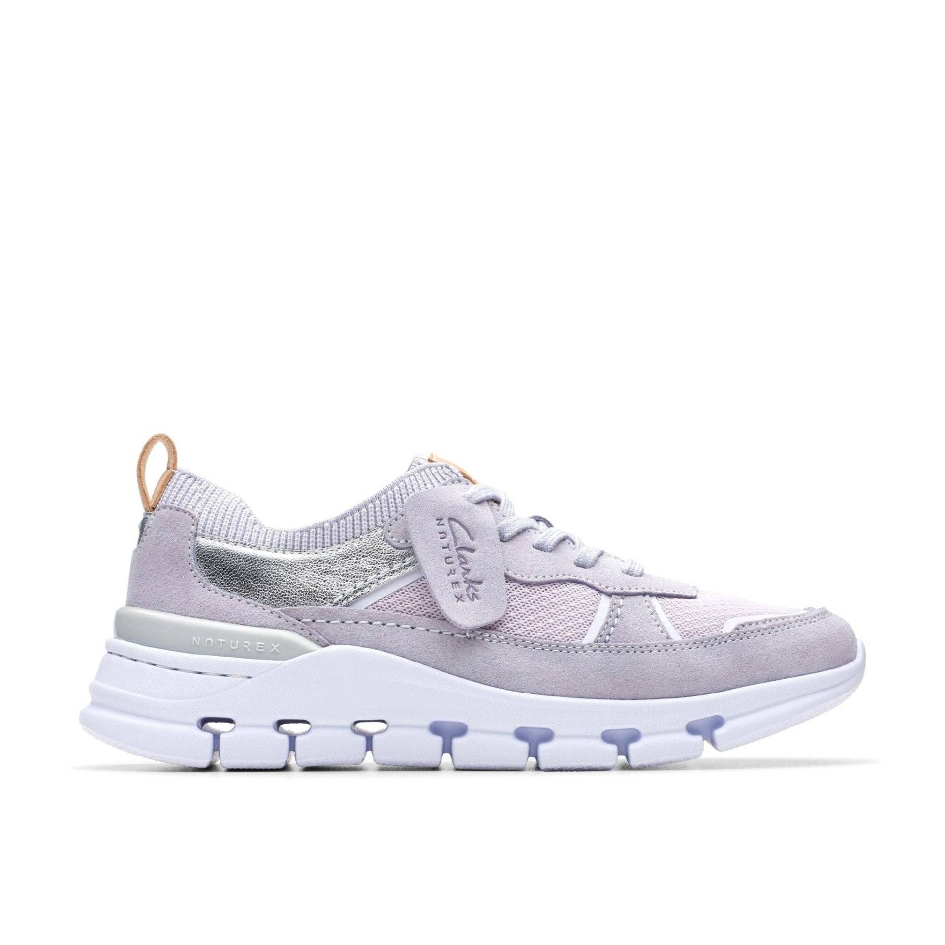 Nature X Cove - Wildleder Sneaker Damen Violett 41.5 von Clarks