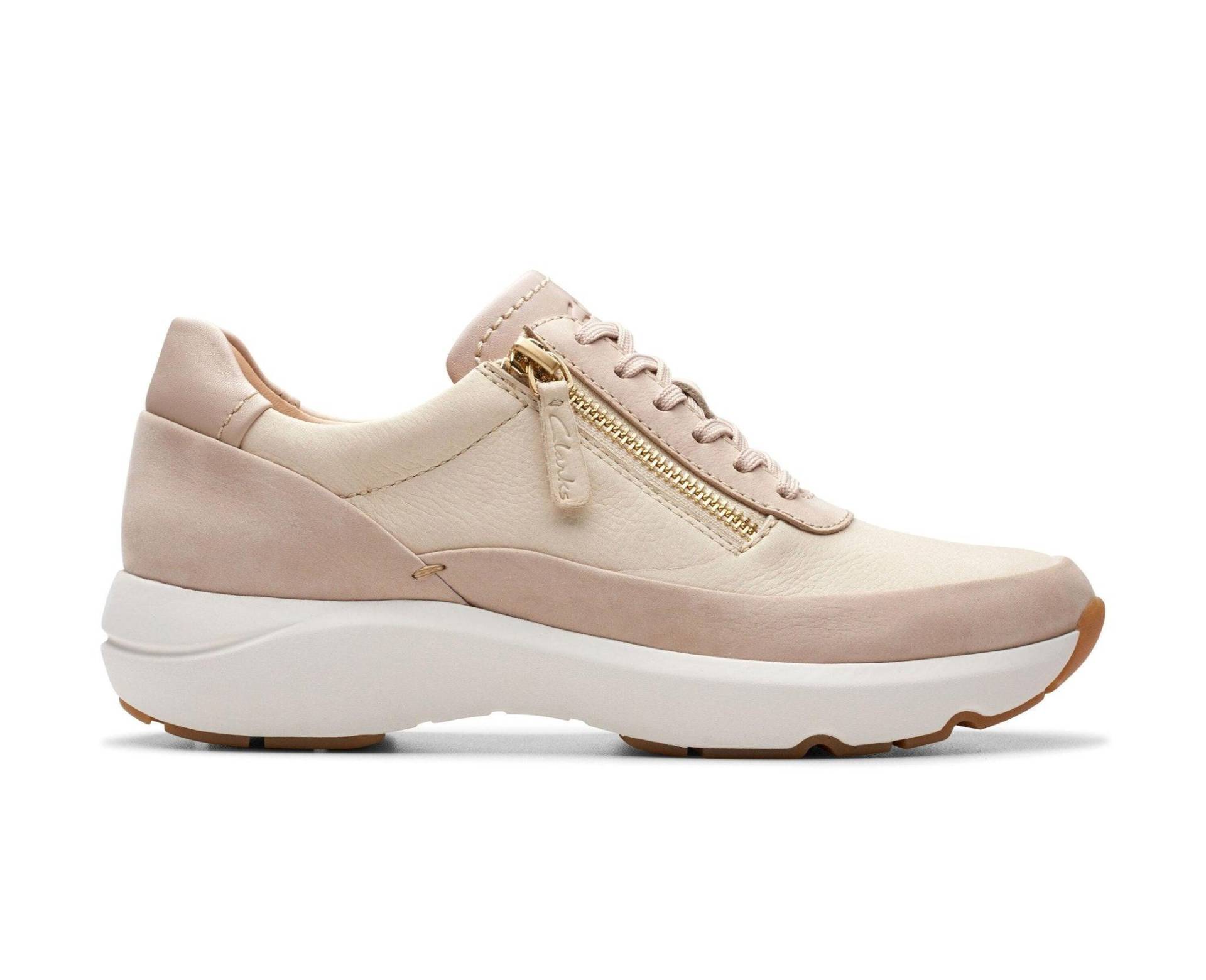 Tivoli Zip - Leder Sneaker Damen Beige 37 von Clarks