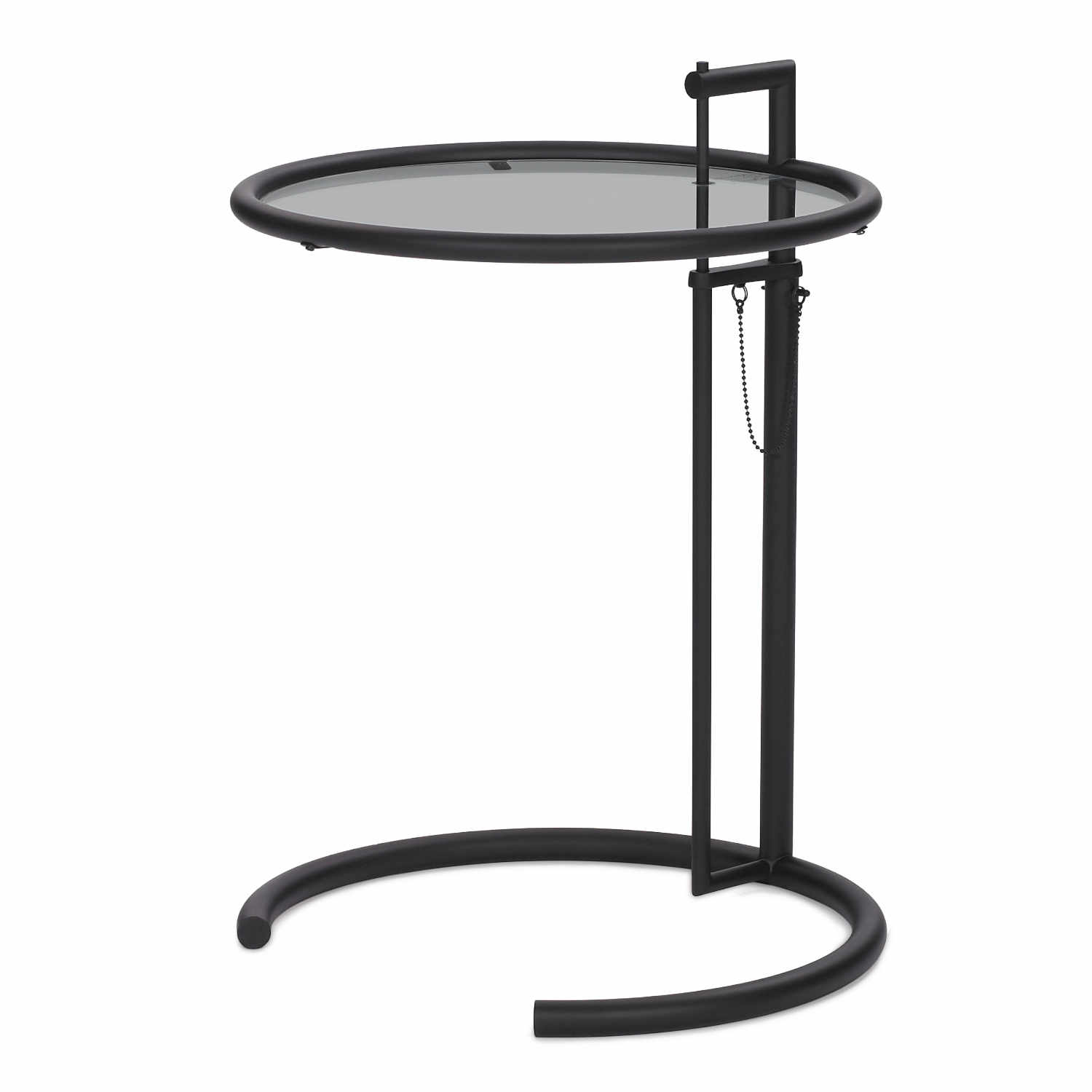 Adjustable Table E 1027 Black Parsolglas Version Beistelltisch von ClassiCon