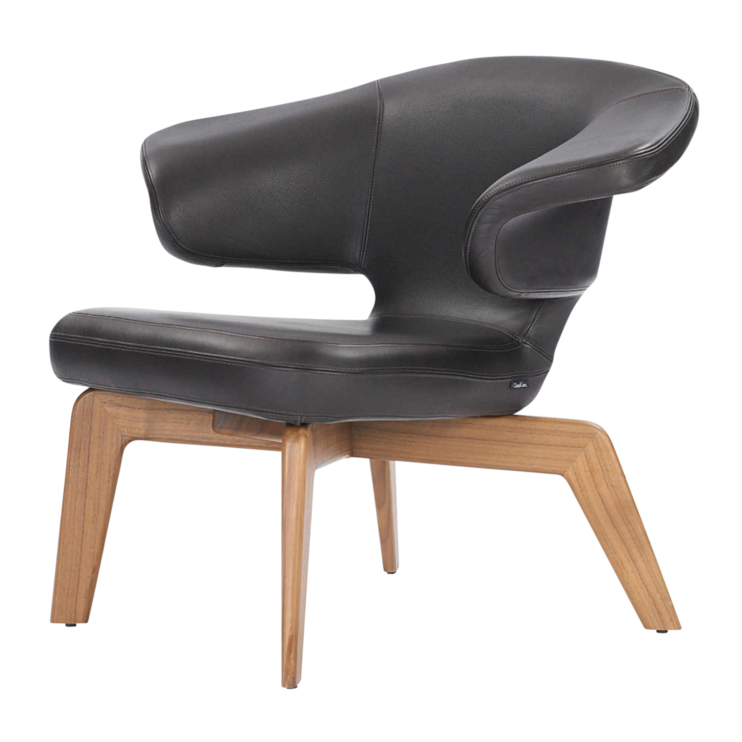 Munich Lounge Chair Sessel, Bezug leder classic weiss, Gestell eiche natur von ClassiCon