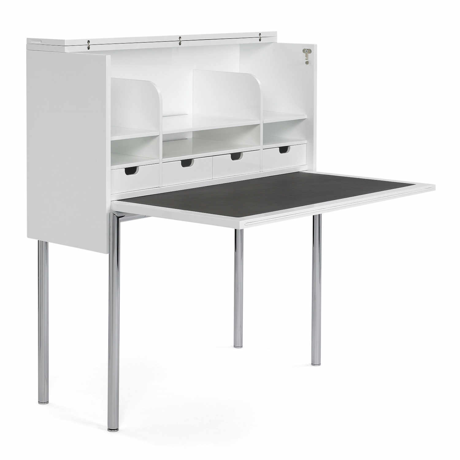 Orcus Home Desk Schreibtisch, Ausführung weiss, hochglanzlackiert von ClassiCon