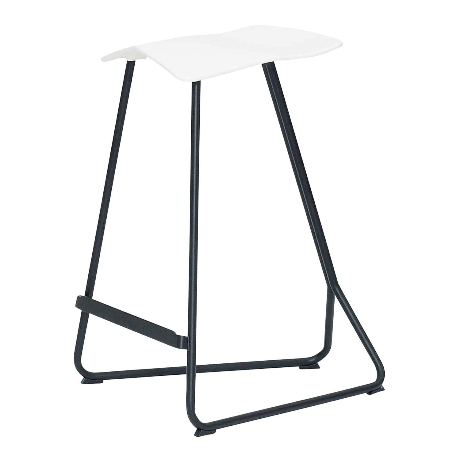 Triton Counter Stool Barhocker, Sitzschale tiefschwarz, Gestell stahlrohr kupfer von ClassiCon