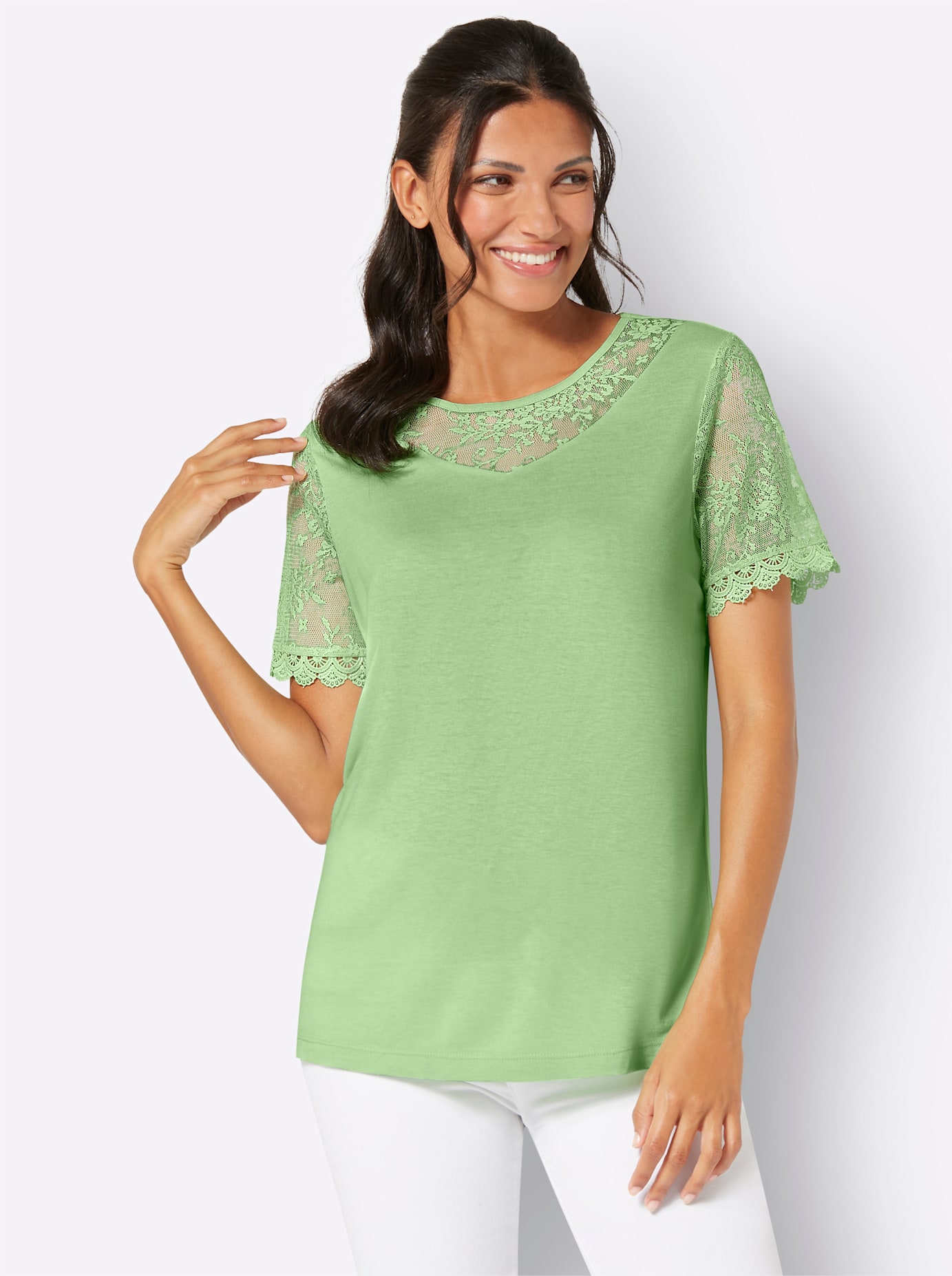 Classic Basics Spitzenshirt »Rundhals-Shirt«, (1 tlg.) von Classic Basics