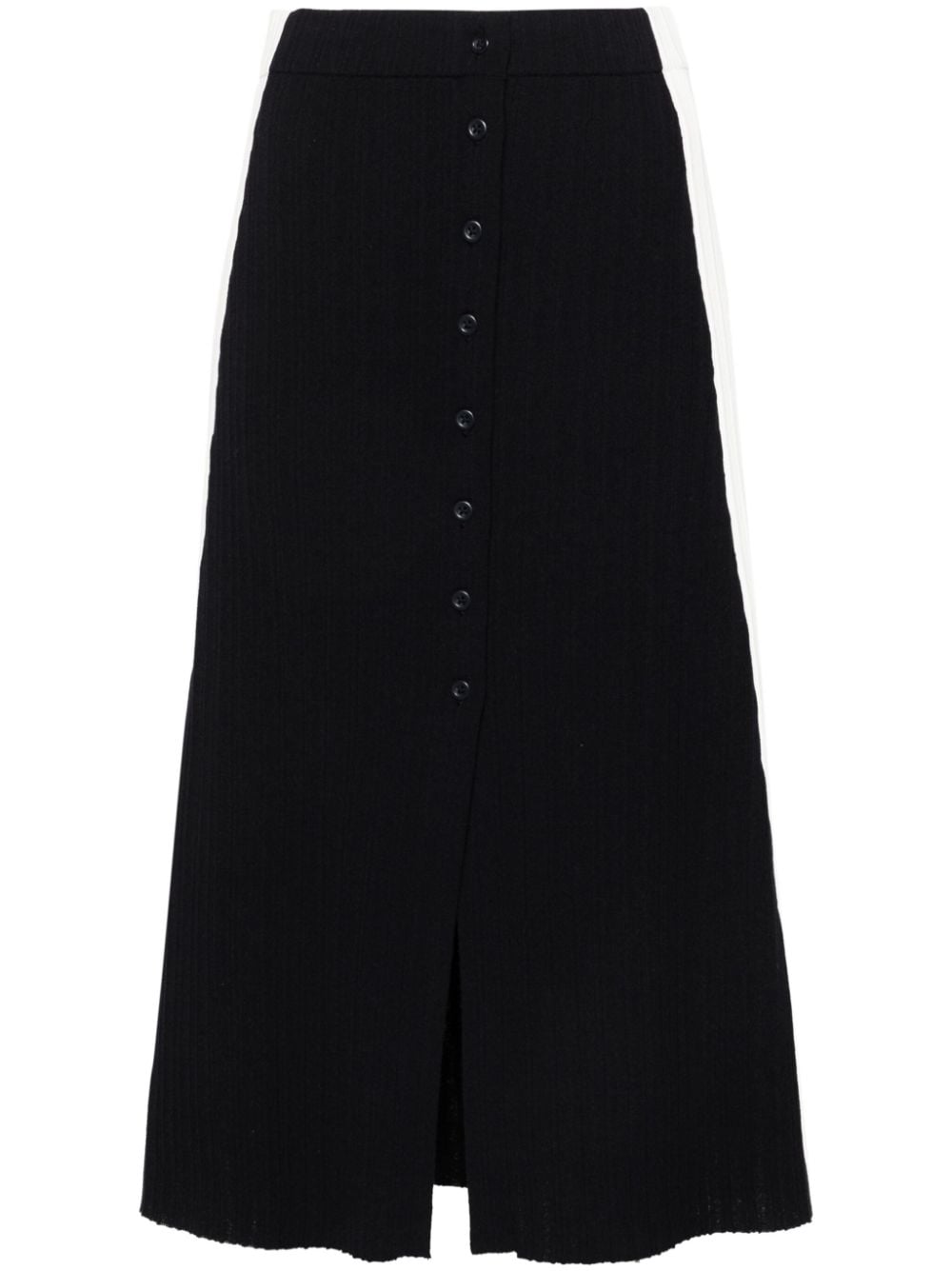 Claudie Pierlot A-line ribbed-knit midi skirt - Blue von Claudie Pierlot