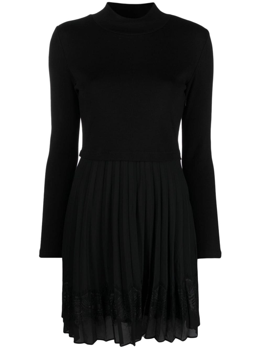 Claudie Pierlot Teli mock-neck pleated minidress - Black von Claudie Pierlot