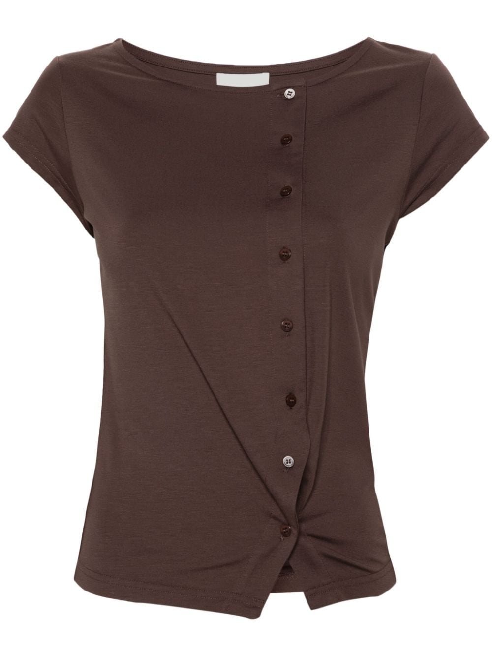 Claudie Pierlot asymmetric buttoned T-shirt - Brown von Claudie Pierlot