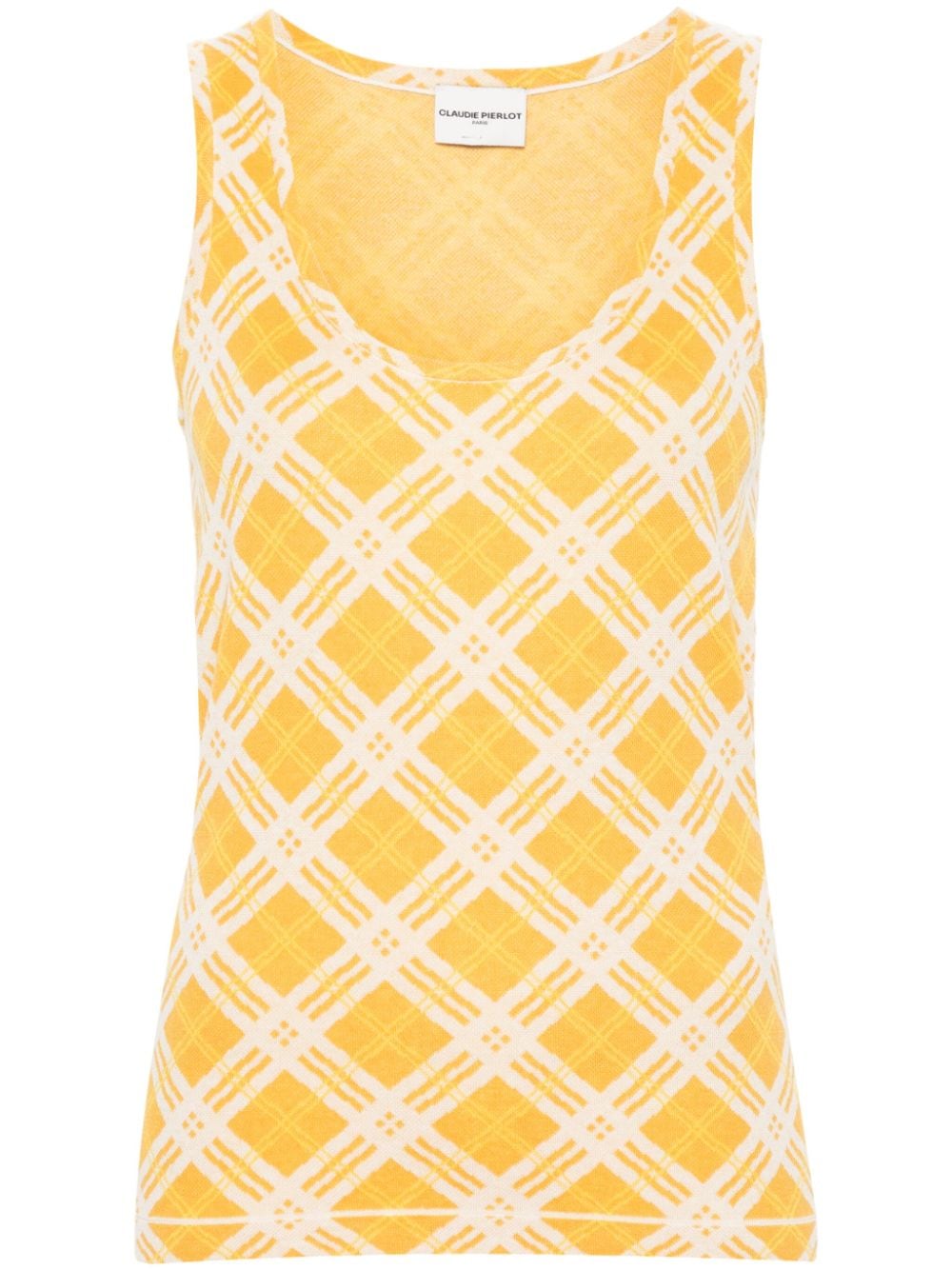 Claudie Pierlot check-pattern knitted top - Yellow von Claudie Pierlot