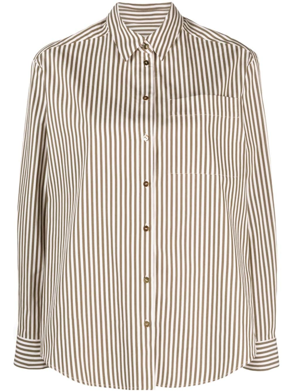 Claudie Pierlot classic-collar striped shirt - Brown von Claudie Pierlot