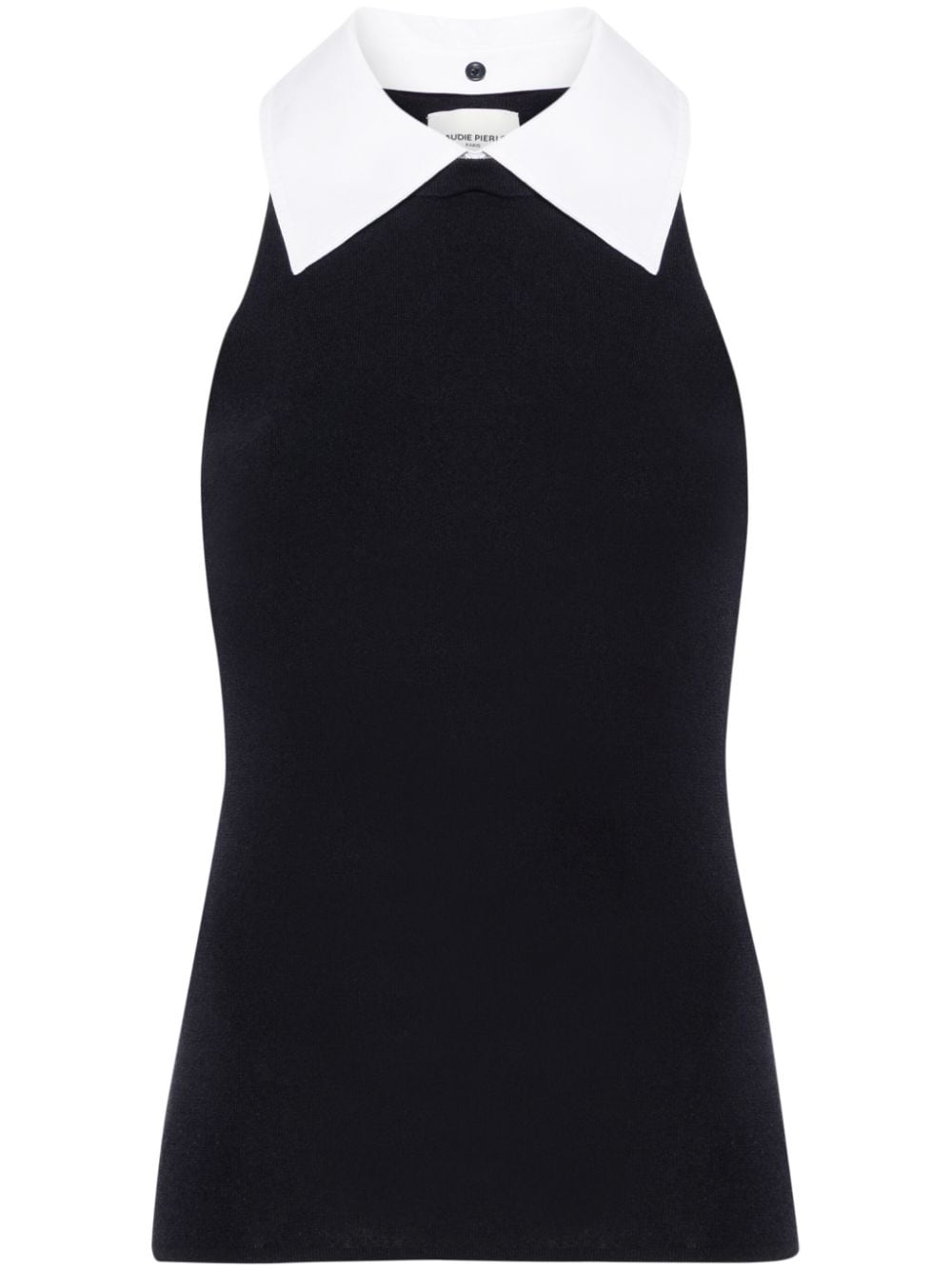 Claudie Pierlot contrasting-collar tank top - Blue von Claudie Pierlot