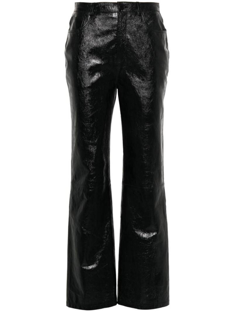 Claudie Pierlot faux-leather straight-leg trousers - Black von Claudie Pierlot