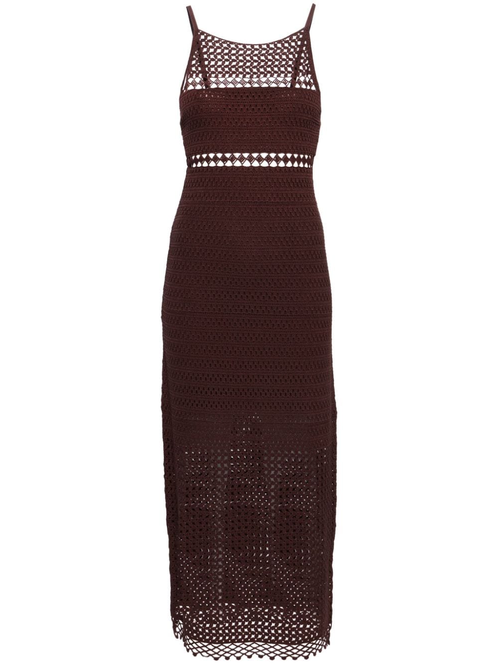 Claudie Pierlot halterneck crochet midi dress - Brown von Claudie Pierlot