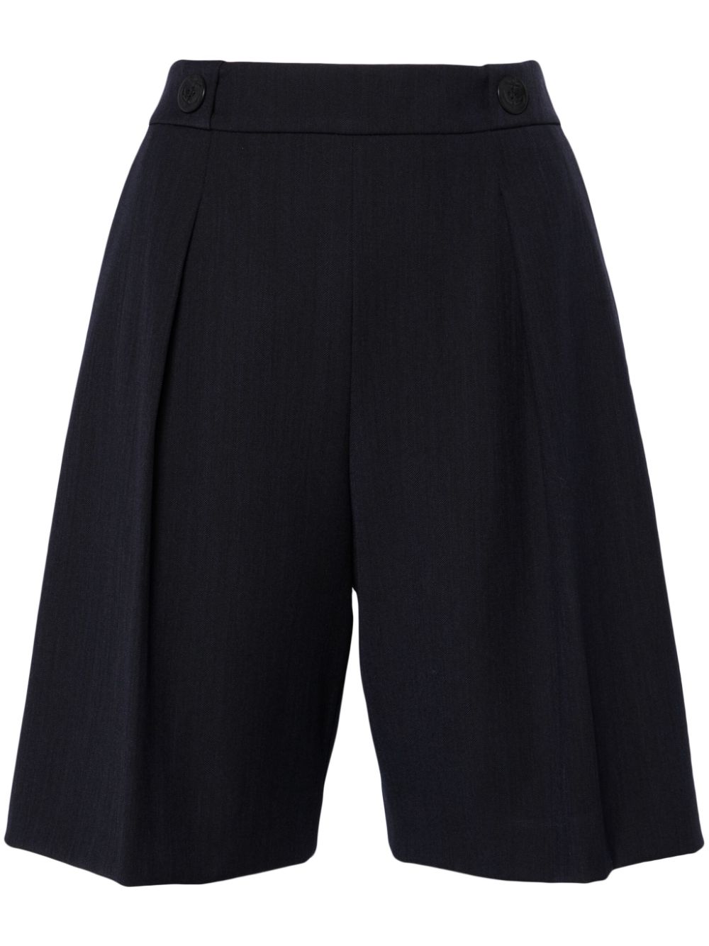 Claudie Pierlot high-waist straight-leg shorts - Blue von Claudie Pierlot