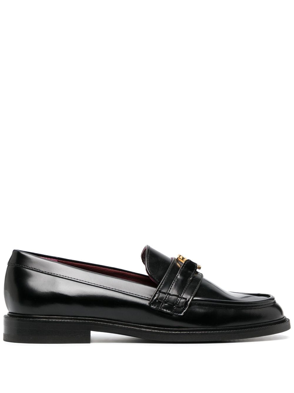 Claudie Pierlot logo-buckle patent leather loafers - Black von Claudie Pierlot