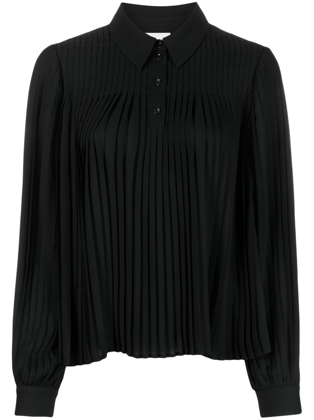Claudie Pierlot long-sleeve pleated shirt - Black von Claudie Pierlot