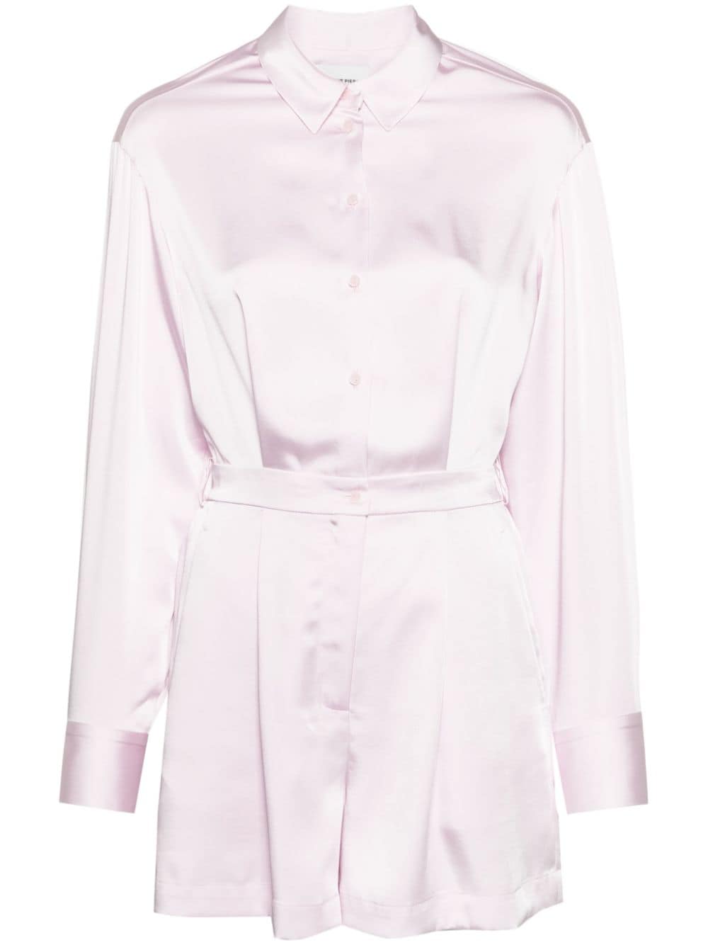 Claudie Pierlot long-sleeve satin-finish playsuit - Pink von Claudie Pierlot