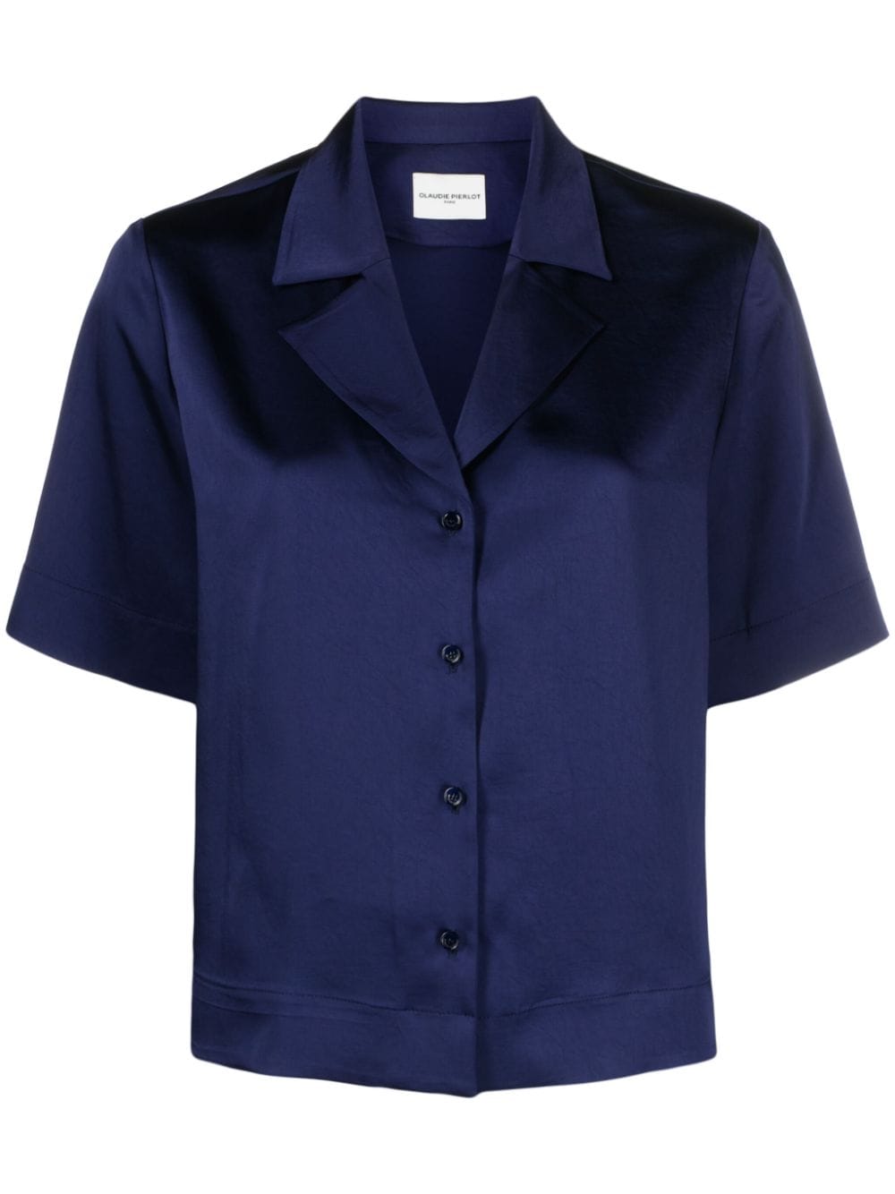 Claudie Pierlot notched-collar satin shirt - Blue von Claudie Pierlot