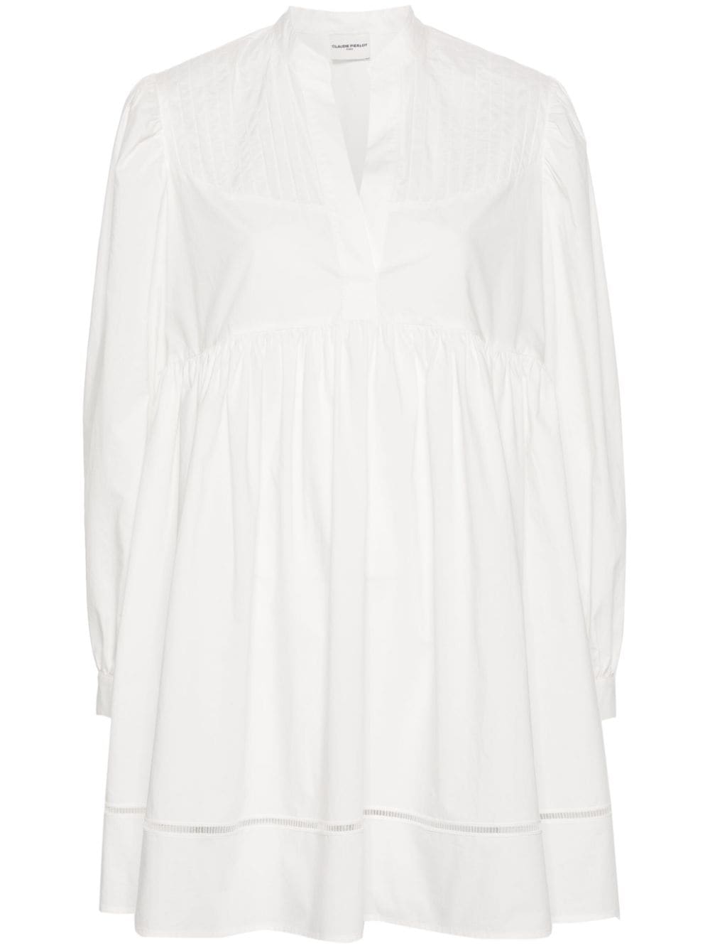 Claudie Pierlot pleated organic cotton minidress - White von Claudie Pierlot