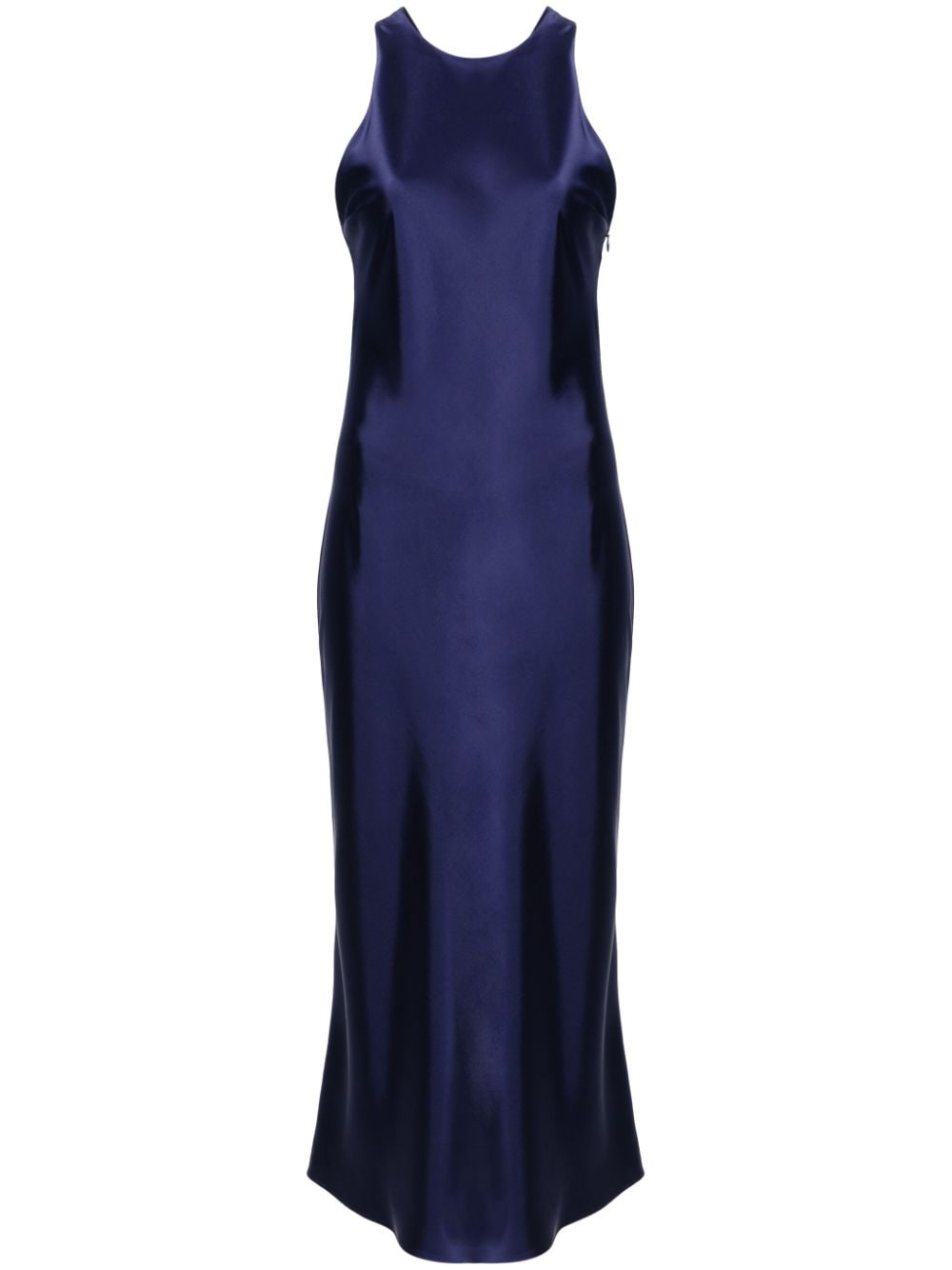 Claudie Pierlot round-neck satin maxi dress - Blue von Claudie Pierlot