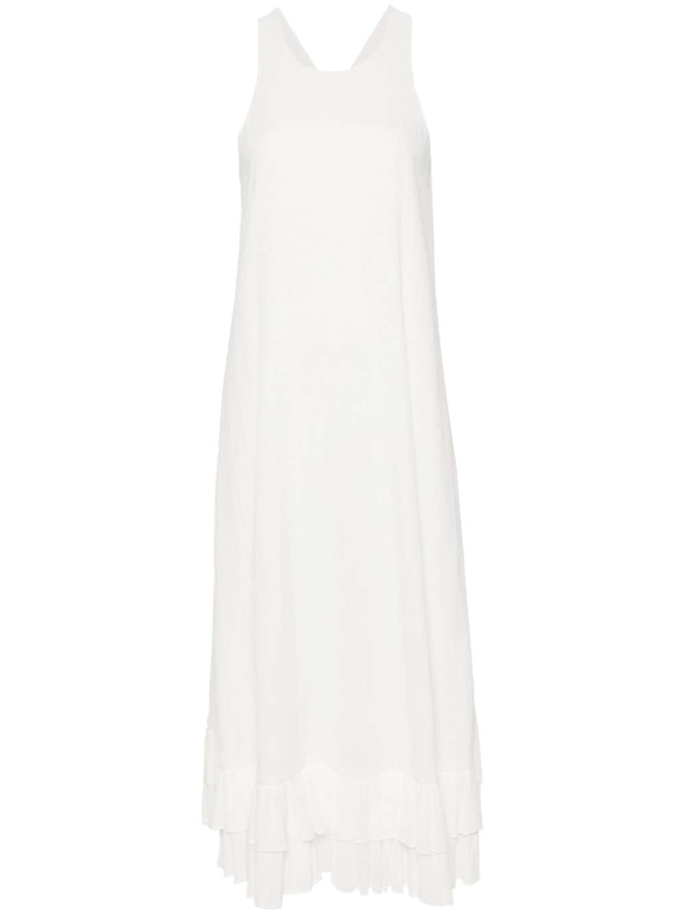 Claudie Pierlot ruffled organic cotton maxi dress - White von Claudie Pierlot