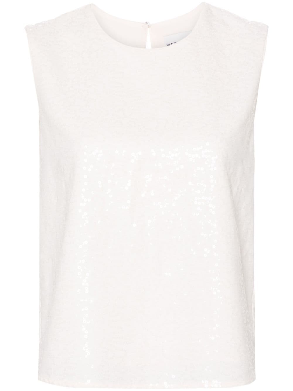 Claudie Pierlot sequinned split-back tank top - White von Claudie Pierlot