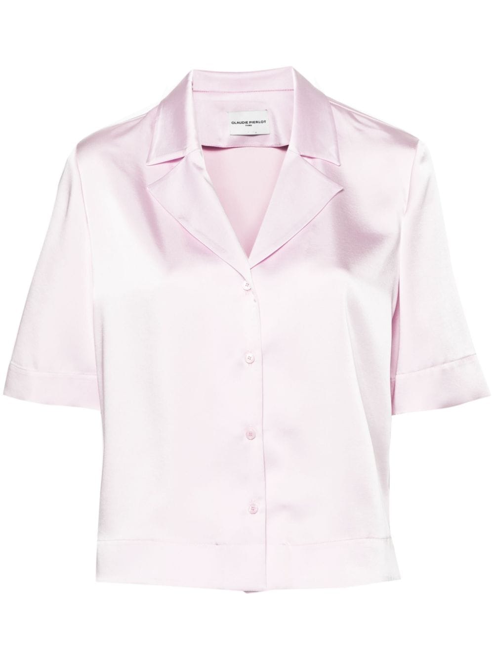 Claudie Pierlot short-sleeve satin-finish shirt - Pink von Claudie Pierlot