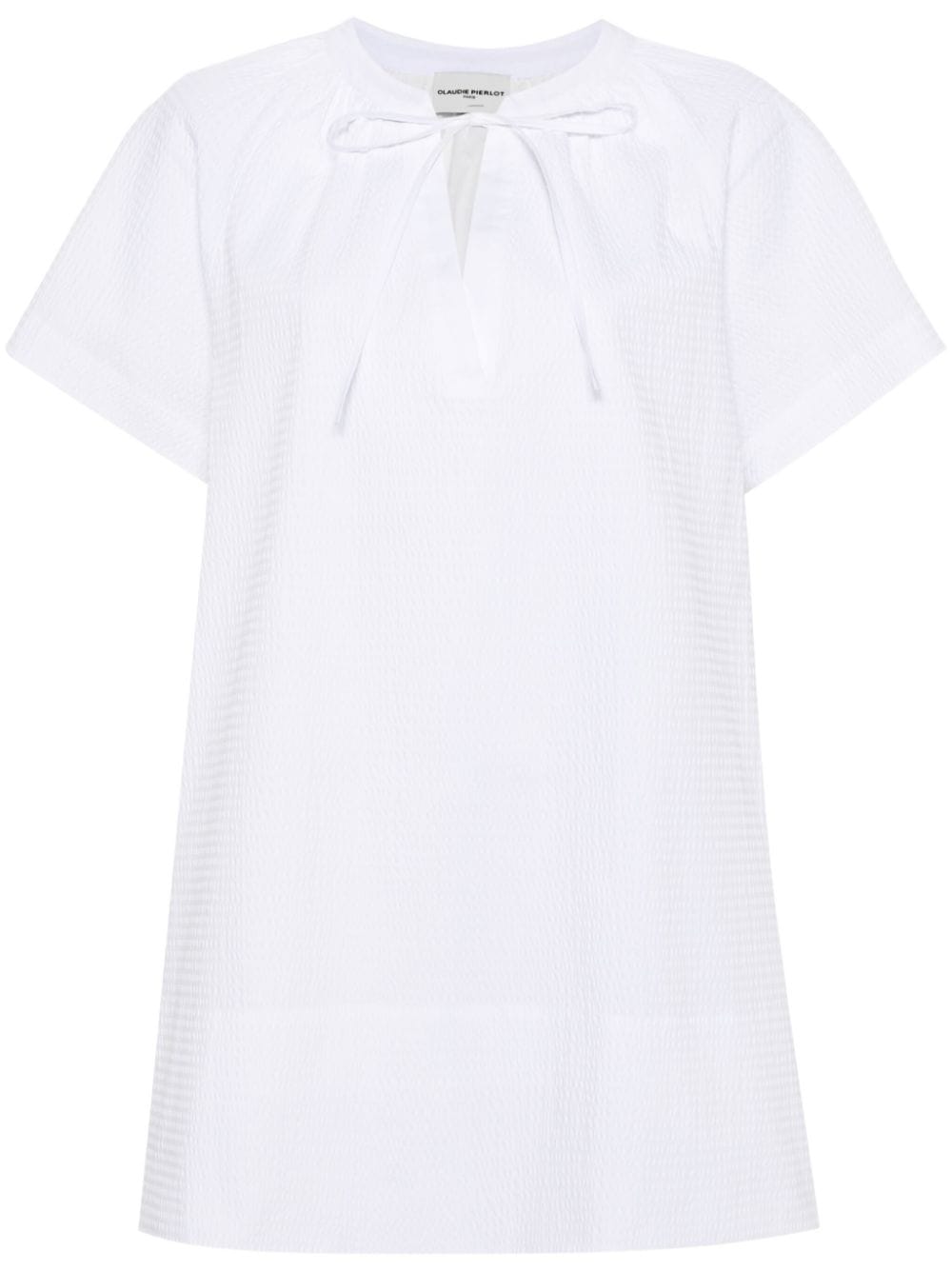 Claudie Pierlot short-sleeve seersucker-texture minidress - White von Claudie Pierlot