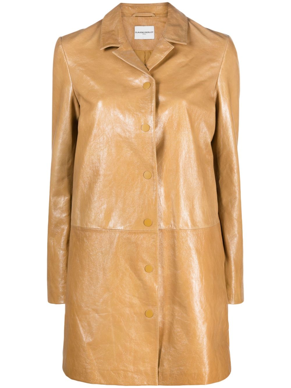 Claudie Pierlot single-breasted leather coat - Yellow von Claudie Pierlot