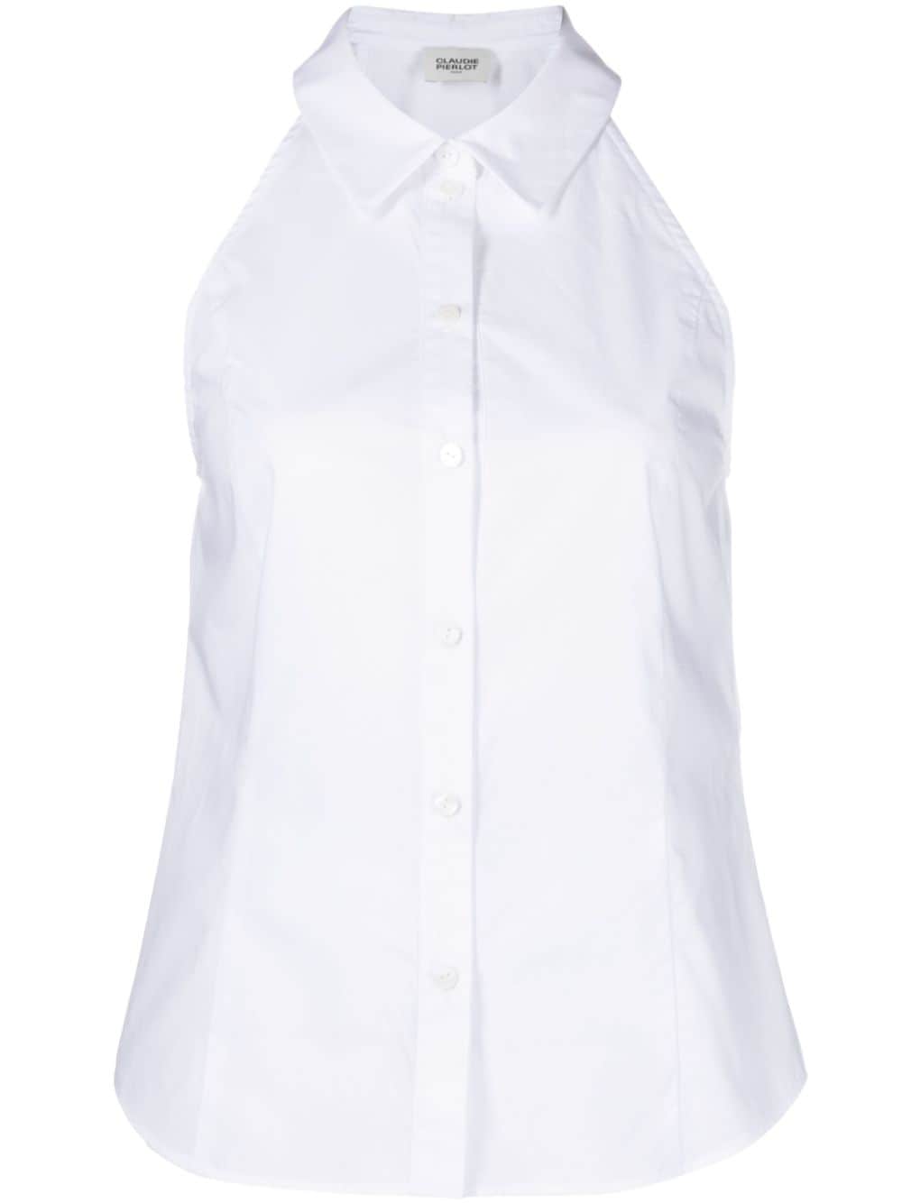 Claudie Pierlot sleeveless poplin blouse - White von Claudie Pierlot