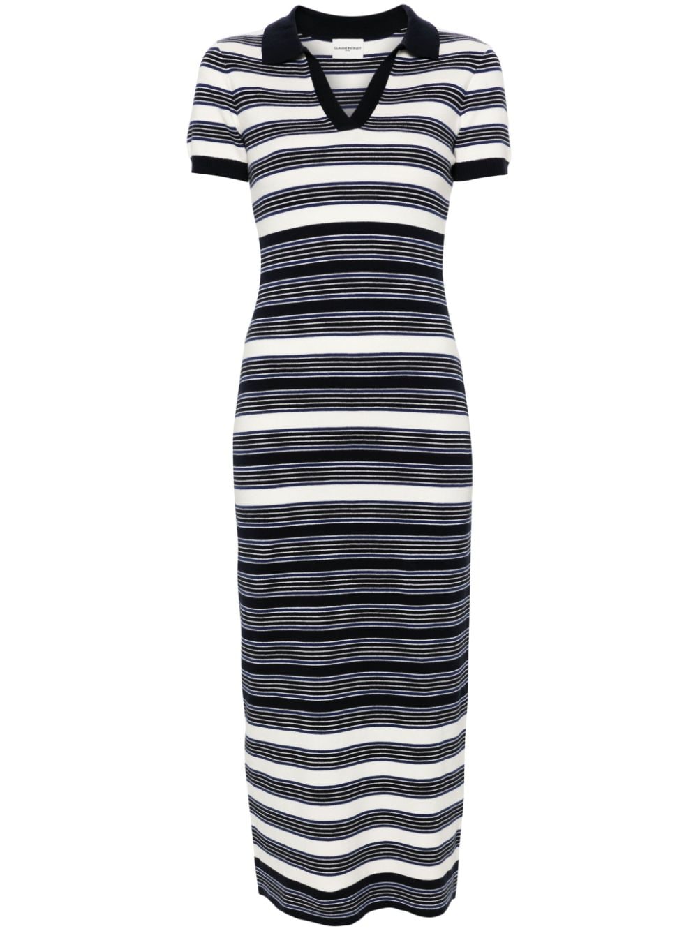 Claudie Pierlot striped split-neck maxi dress - Blue von Claudie Pierlot