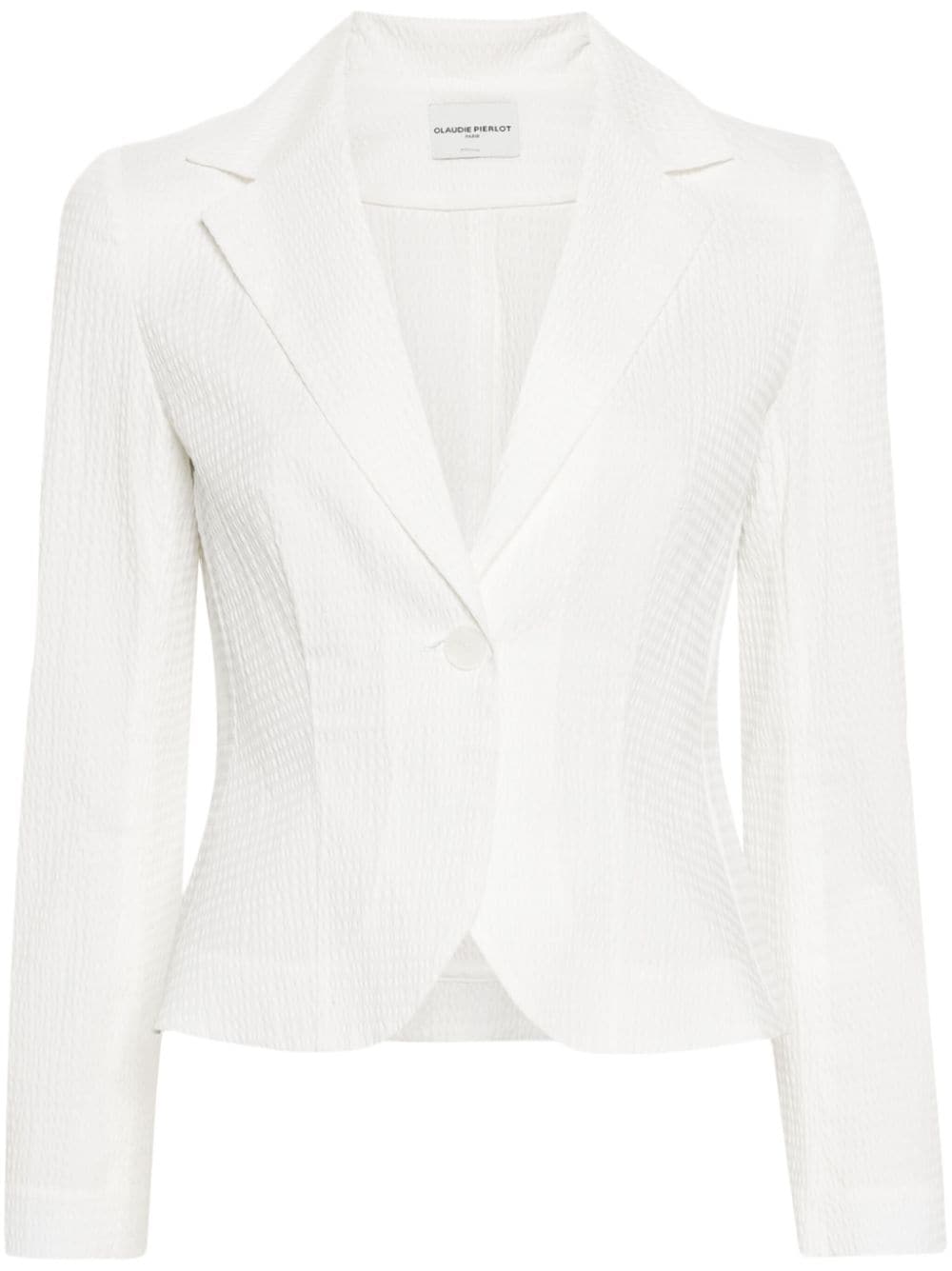 Claudie Pierlot textured-finish notched-lapel blazer - White von Claudie Pierlot