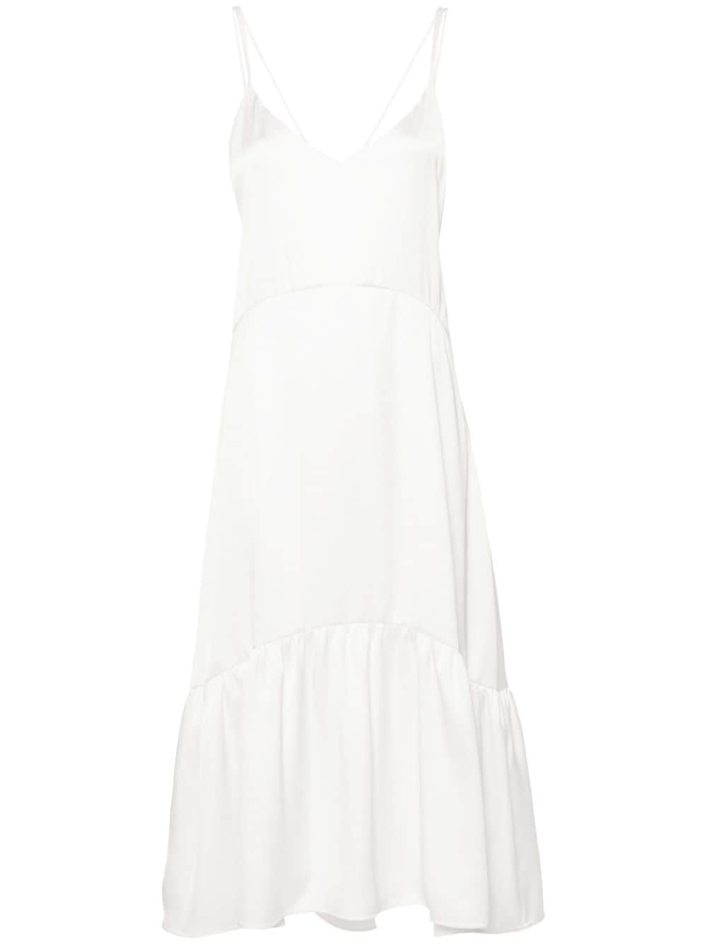 Claudie Pierlot tiered satin midi dress - White von Claudie Pierlot