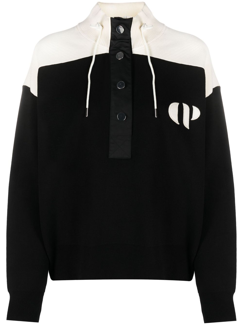 Claudie Pierlot two-tone drawstring-collar jumper - Black von Claudie Pierlot