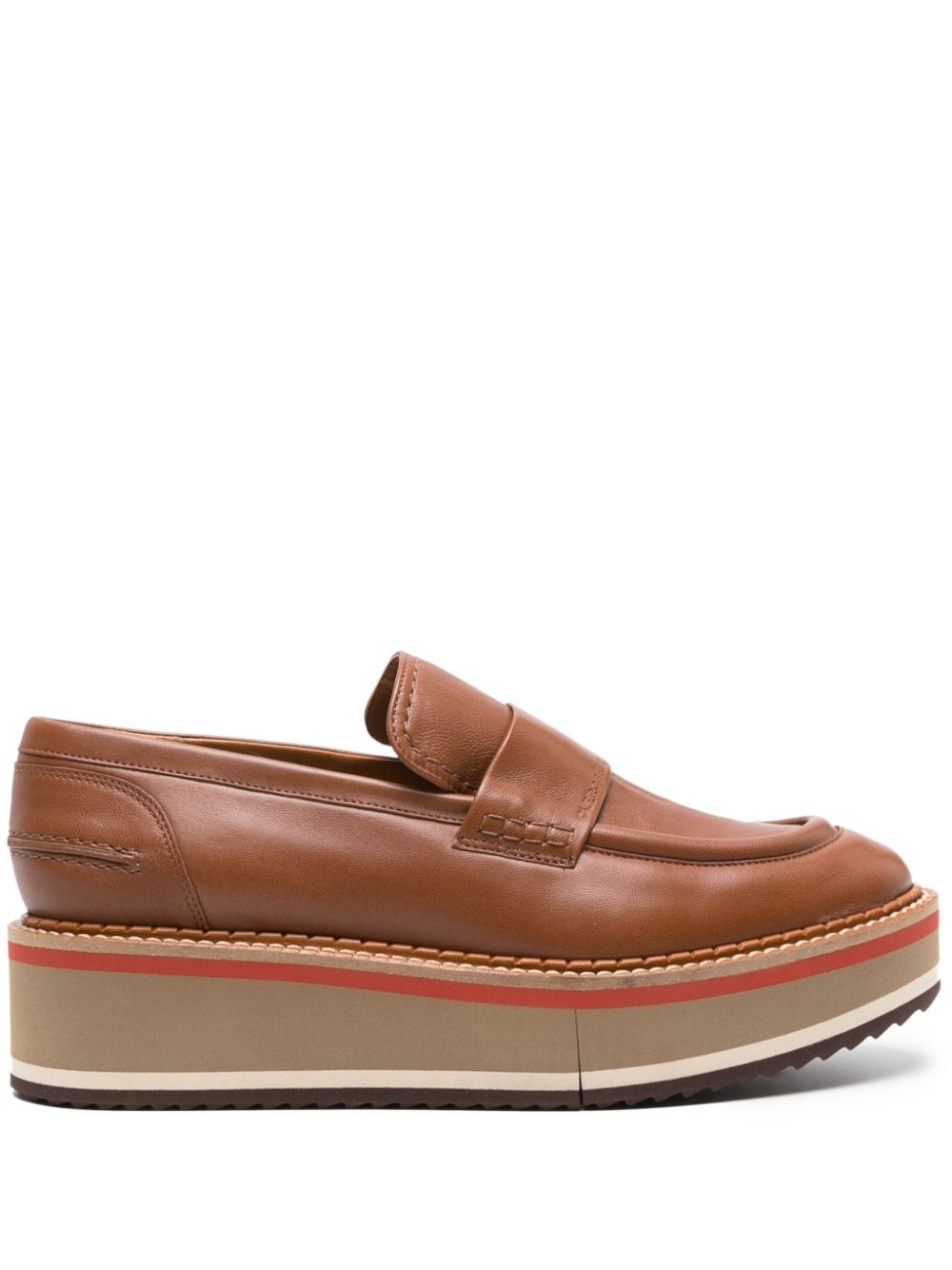 Clergerie Bahati wedge leather loafers - Brown von Clergerie