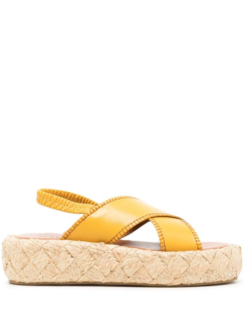 Clergerie Clergerie Adom 50 Leather Flatform Sandals - Yellow von Clergerie