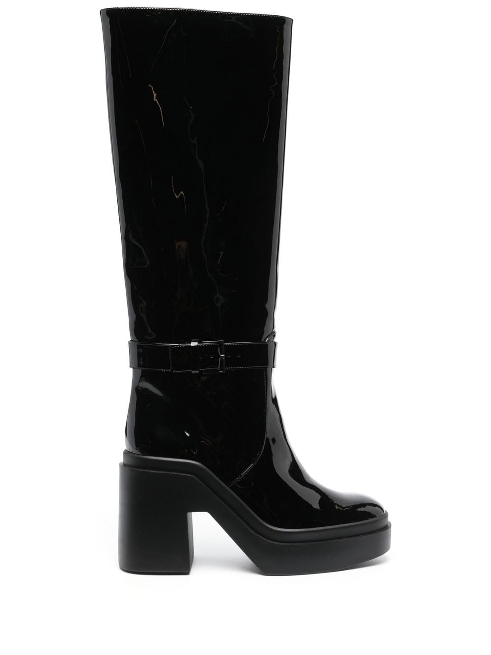 Clergerie glossy-finish heeled boots - Black von Clergerie