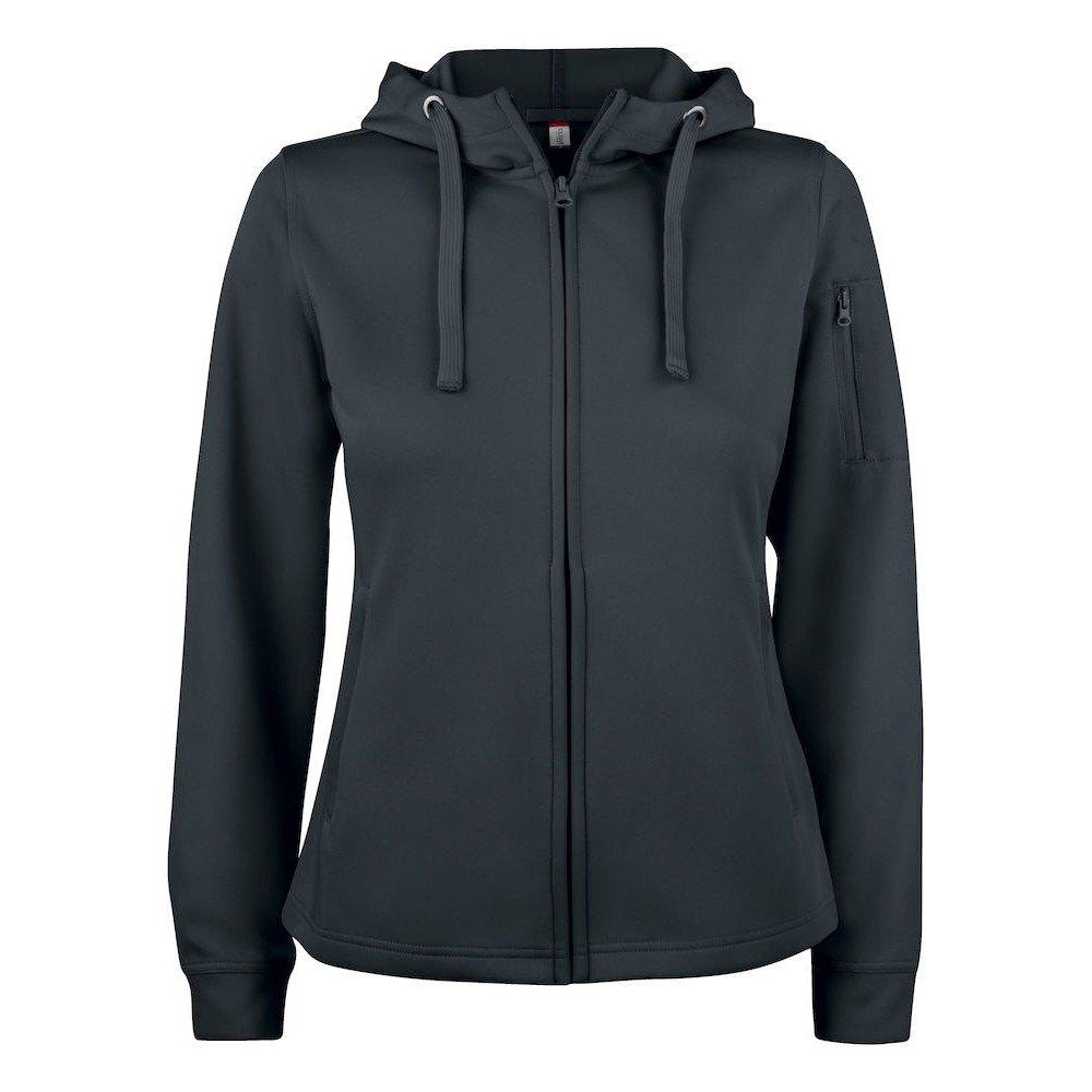 Basic Hoodie Mit Durchgehendem Reißverschluss Aktiv Damen Schwarz L von Clique