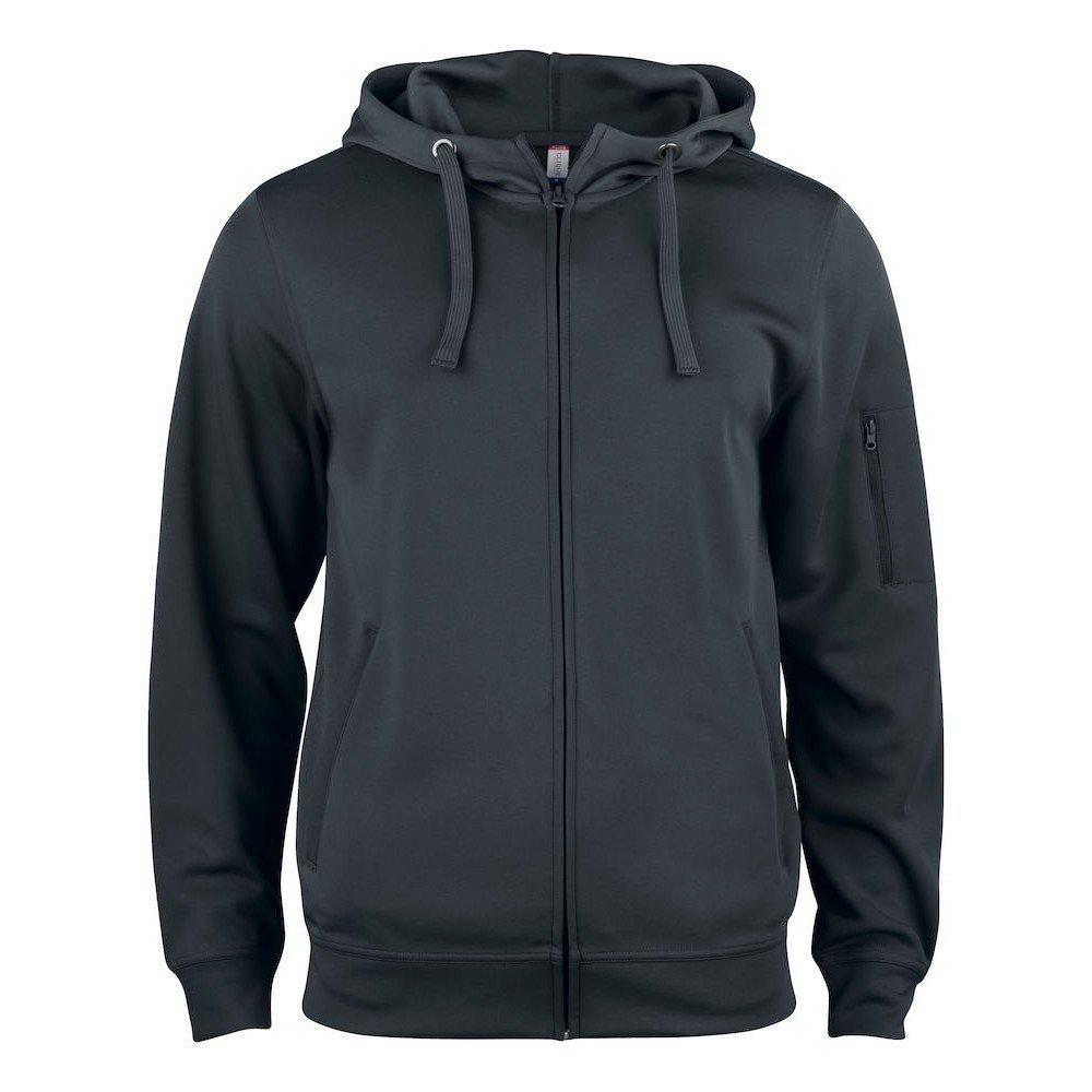 Basic Hoodie Mit Durchgehendem Reißverschluss Aktiv Herren Schwarz M von Clique