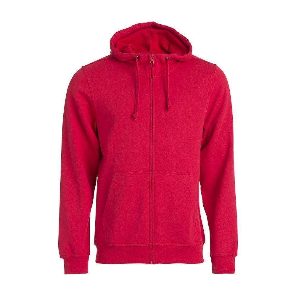 Basic Hoodie Mit Durchgehendem Reißverschluss Herren Rot Bunt 3XL von Clique