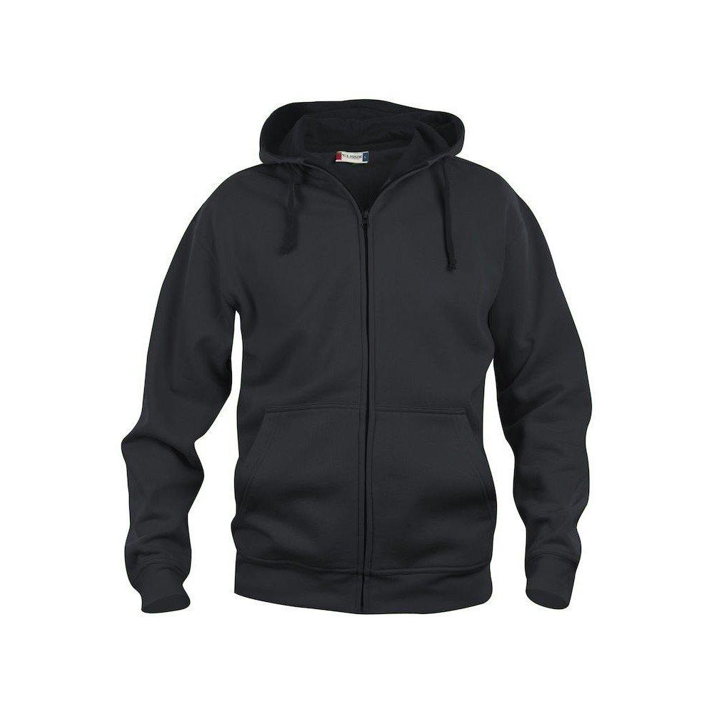 Basic Hoodie Mit Durchgehendem Reißverschluss Herren Schwarz XL von Clique