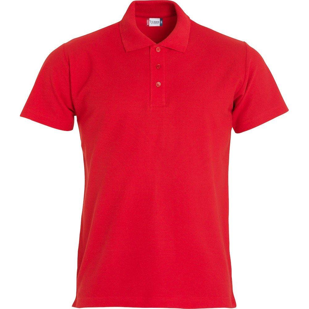 Basic Poloshirt Herren Rot Bunt 4XL von Clique