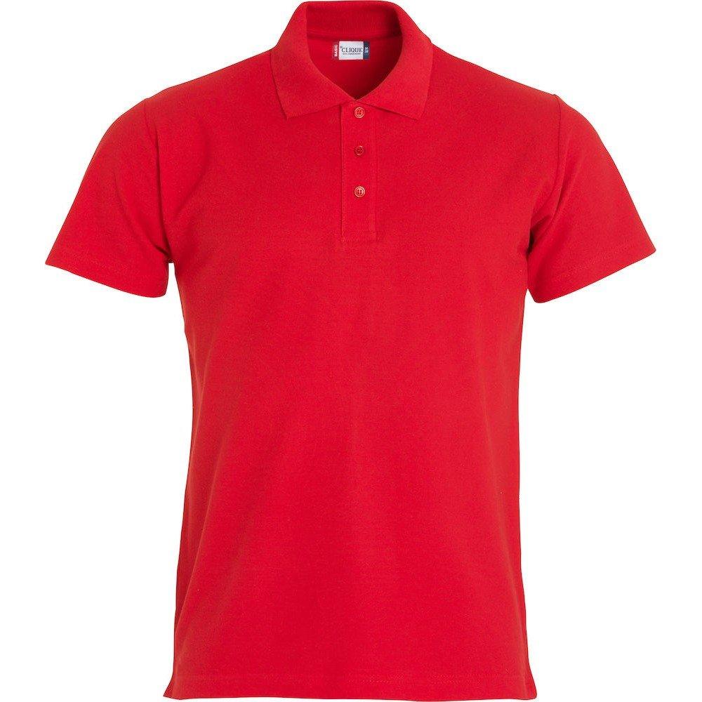 Basic Poloshirt Herren Rot Bunt XXL von Clique