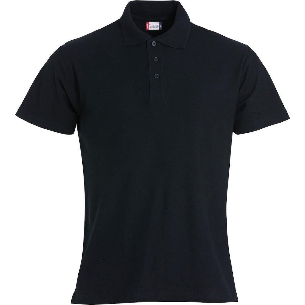 Basic Poloshirt Herren Schwarz M von Clique