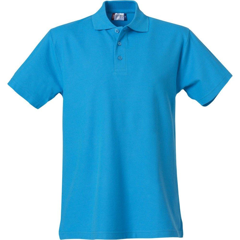 Basic Poloshirt Herren Türkisblau L von Clique