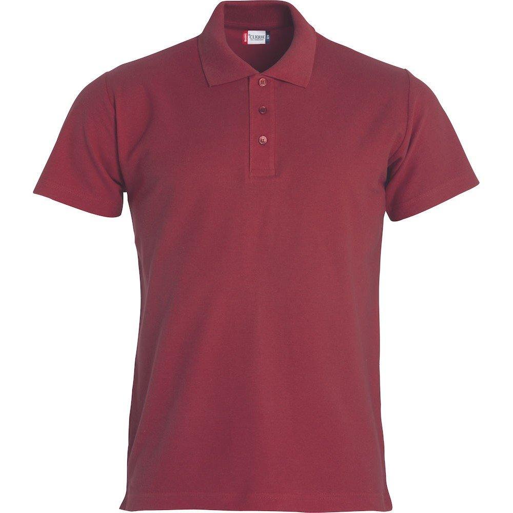 Basic Poloshirt Herren Weinrot XL von Clique