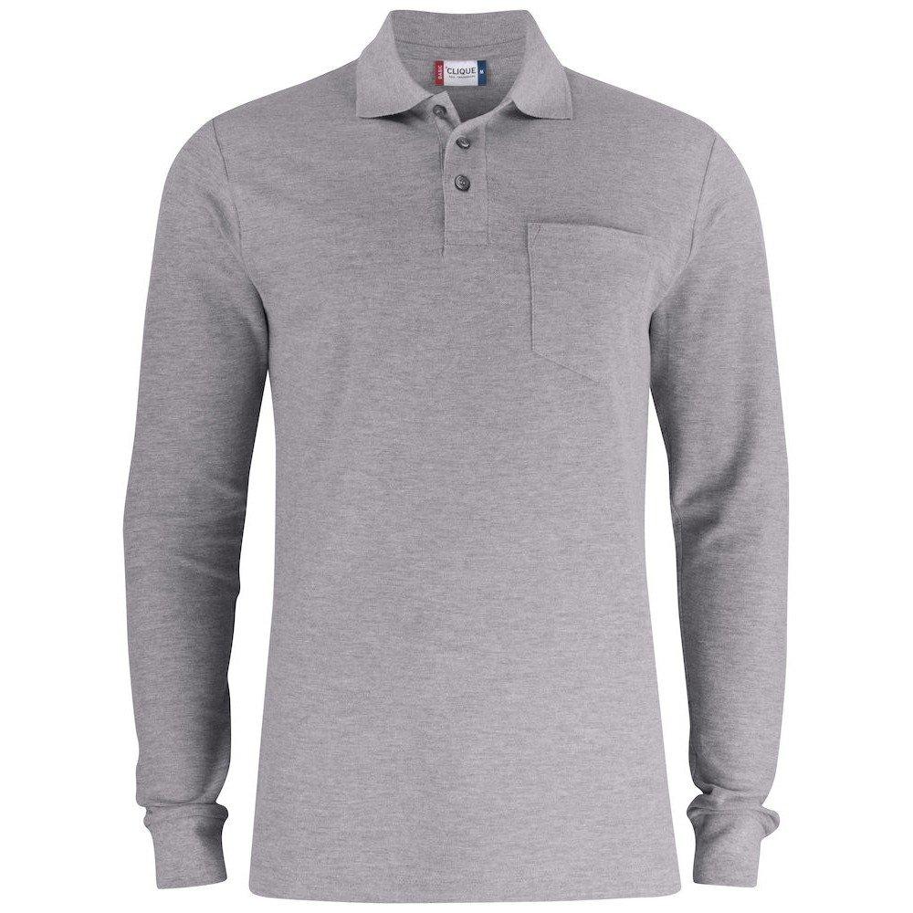 Basic Poloshirt Langärmlig Damen Grau XS von Clique