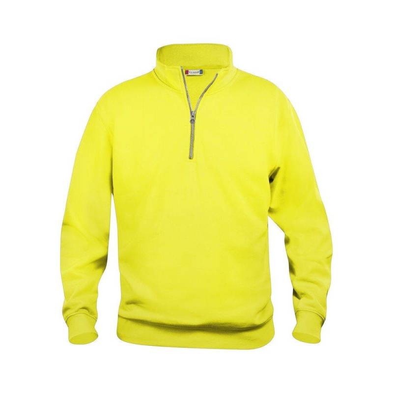 Basic Sweatshirt Mit Halbem Reißverschluss Damen Gelb Bunt S von Clique